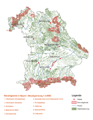 Ausgewiesene Rotwildgebiete in Bayern