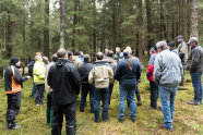 Versammlung von Waldbesitzern im Wald